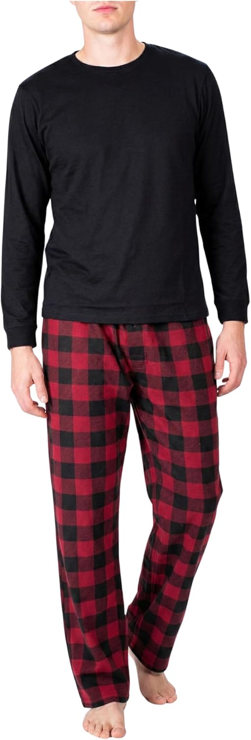 Men’s Holiday Pajama Set – Soft Winter Long Sleeve Top & Fleece Pants