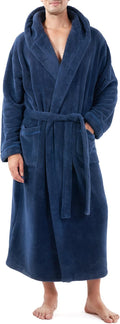Men's Soft Fleece Plush Robe Full Length Long Bathrobe
