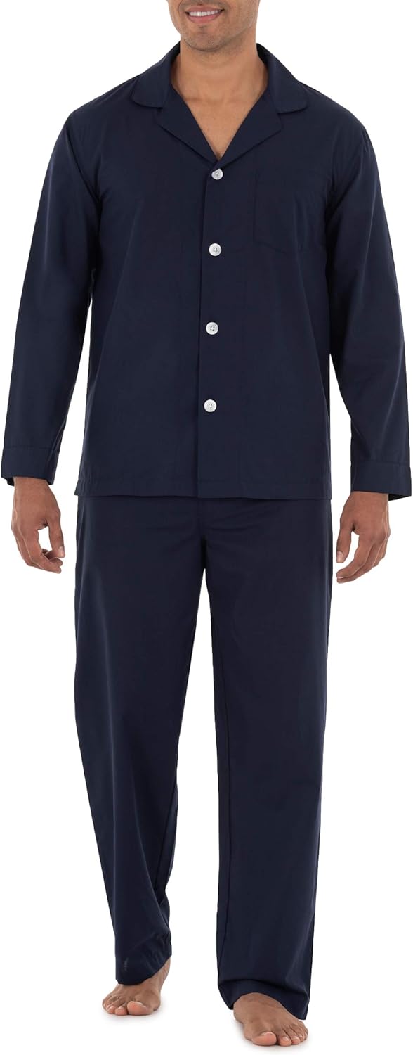 mens Long Sleeve Broadcloth Pajama Set