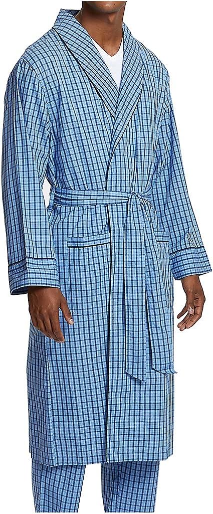 Men's Long-sleeve Lightweight Cotton Woven-robe