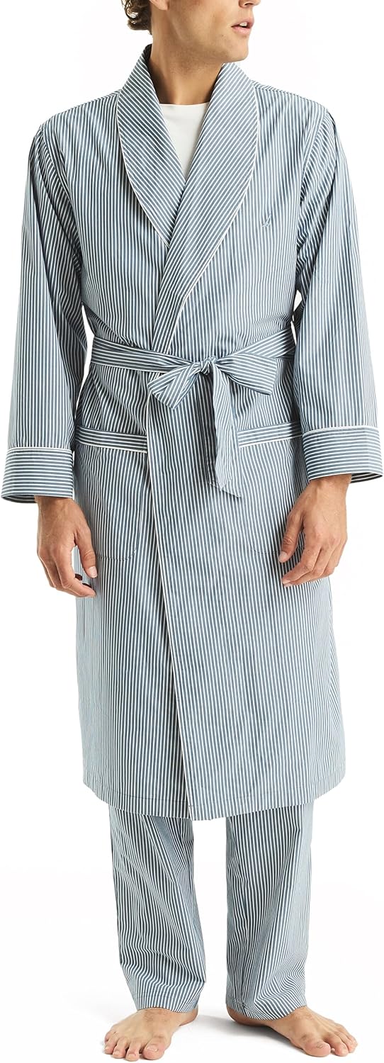 Mens Sustainably Crafted Striped Robe